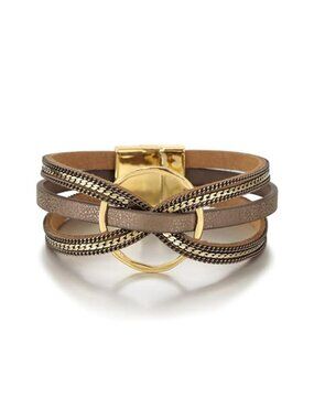 Leather Wrap Bracelet for Women, Boho